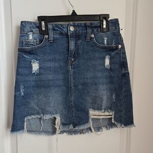 Blue Mini Pencil Skirt Casual Style